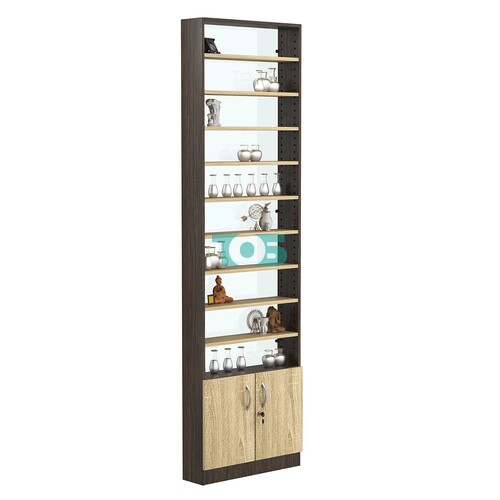 Стеллаж из ДСП с 9-ю полками 150x600 мм серии LEVEL-9 №2-1 (З/C - СТЕКЛО)