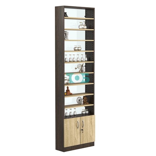 Стеллаж из ДСП с 9-ю полками 200x600 мм серии LEVEL-9 №3-1 (З/C - СТЕКЛО)