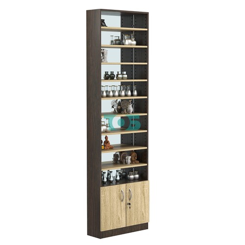 Стеллаж из ДСП с 9-ю полками 200x600 мм серии LEVEL-9 №3-2 (З/C - ЗЕРКАЛО)