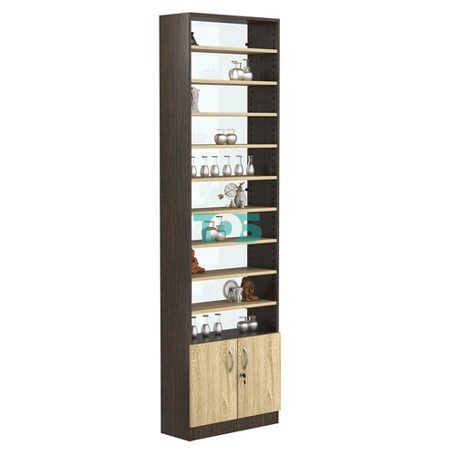 Стеллаж из ДСП с 9-ю полками 250x600 мм серии LEVEL-9 №4-1 (З/C - СТЕКЛО)