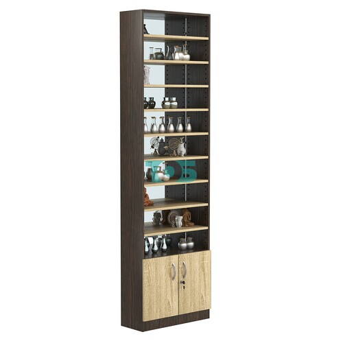 Стеллаж из ДСП с 9-ю полками 250x600 мм серии LEVEL-9 №4-2 (З/C - ЗЕРКАЛО)