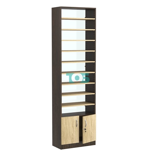 Стеллаж из ДСП с 9-ю полками 300x600 мм серии LEVEL-9 №5-1 (З/C - СТЕКЛО)