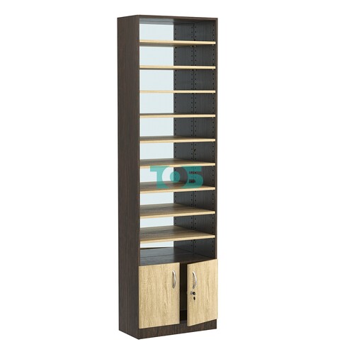 Стеллаж из ДСП с 9-ю полками 300x600 мм серии LEVEL-9 №5-2 (З/C - ЗЕРКАЛО)