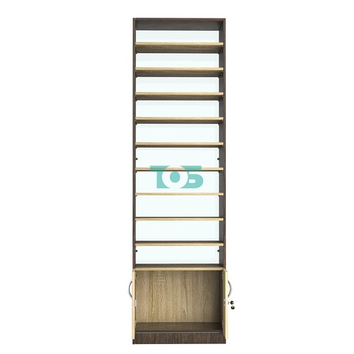 Стеллаж из ДСП с 9-ю полками 350x600 мм серии LEVEL-9 №6-2 (З/C - ЗЕРКАЛО)