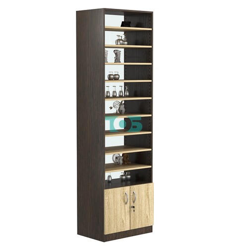 Стеллаж из ДСП с 9-ю полками 400x600 мм серии LEVEL-9 №7-1 (З/C - СТЕКЛО)