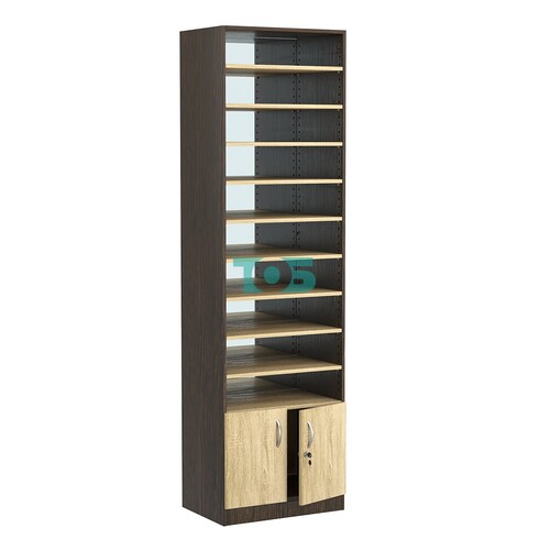 Стеллаж из ДСП с 9-ю полками 400x600 мм серии LEVEL-9 №7-2 (З/C - ЗЕРКАЛО)