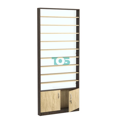 Стеллаж из ДСП с 9-ю полками 100x900 мм серии LEVEL-9 №8-1 (З/C - СТЕКЛО)