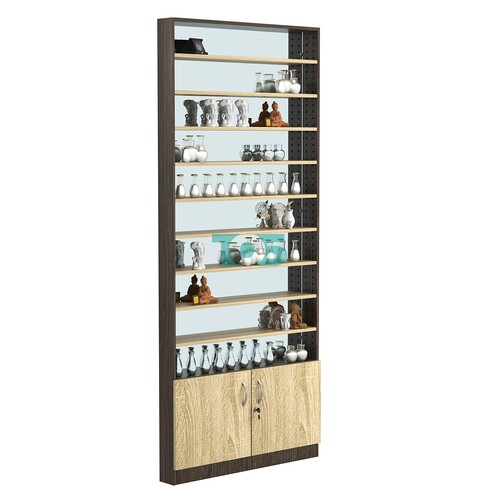 Стеллаж из ДСП с 9-ю полками 100x900 мм серии LEVEL-9 №8-2 (З/C - ЗЕРКАЛО)