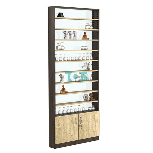 Стеллаж из ДСП с 9-ю полками 150x900 мм серии LEVEL-9 №9-1 (З/C - СТЕКЛО)