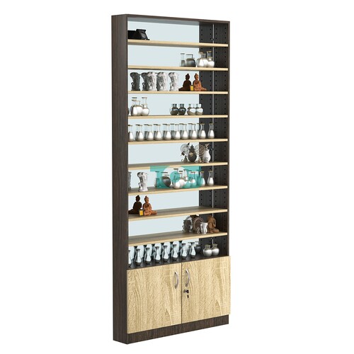 Стеллаж из ДСП с 9-ю полками 150x900 мм серии LEVEL-9 №9-2 (З/C - ЗЕРКАЛО)