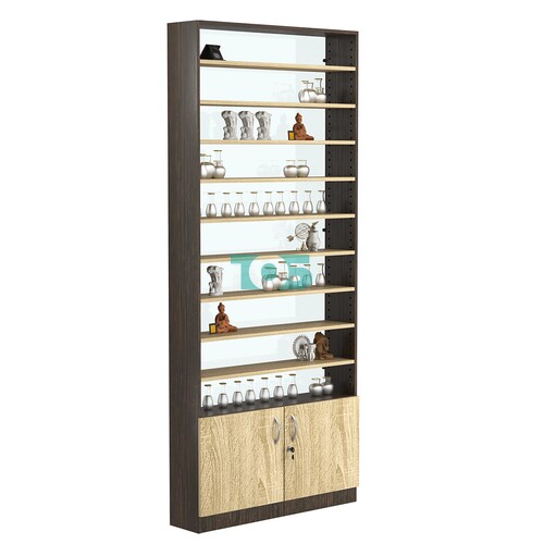 Стеллаж из ДСП с 9-ю полками 200x900 мм серии LEVEL-9 №10-1 (З/C - СТЕКЛО)