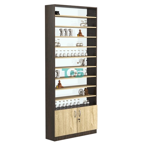 Стеллаж из ДСП с 9-ю полками 250x900 мм серии LEVEL-9 №11-1 (З/C - СТЕКЛО)