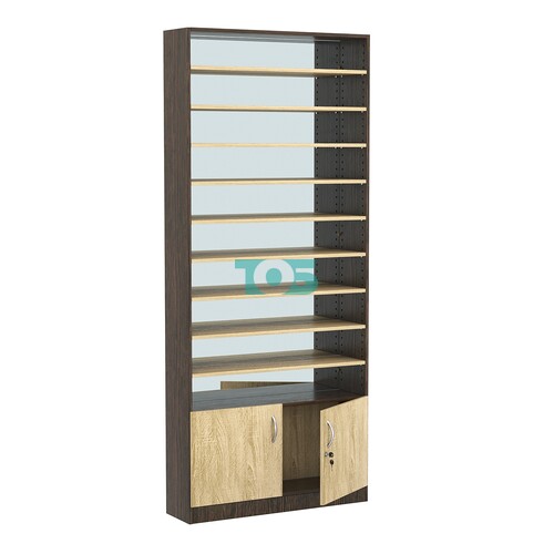 Стеллаж из ДСП с 9-ю полками 250x900 мм серии LEVEL-9 №11-2 (З/C - ЗЕРКАЛО)