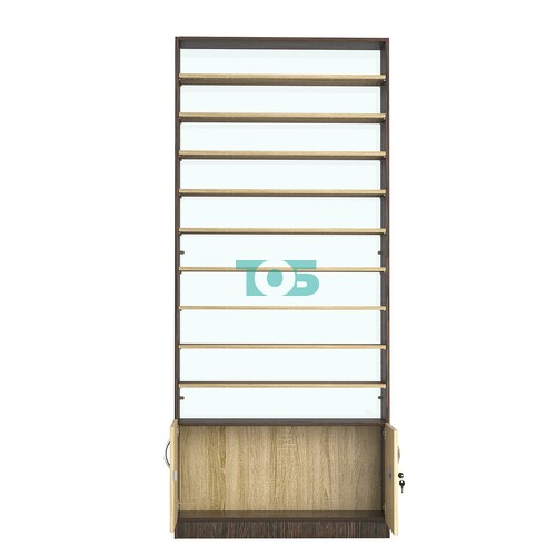 Стеллаж из ДСП с 9-ю полками 250x900 мм серии LEVEL-9 №11-2 (З/C - ЗЕРКАЛО)