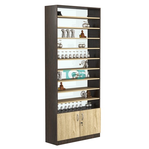 Стеллаж из ДСП с 9-ю полками 300x900 мм серии LEVEL-9 №12-1 (З/C - СТЕКЛО)