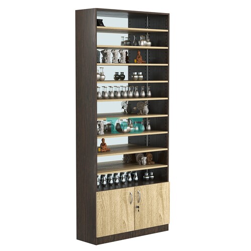 Стеллаж из ДСП с 9-ю полками 300x900 мм серии LEVEL-9 №12-2 (З/C - ЗЕРКАЛО)