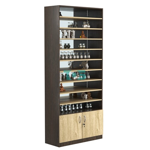 Стеллаж из ДСП с 9-ю полками 350x900 мм серии LEVEL-9 №13-2 (З/C - ЗЕРКАЛО)