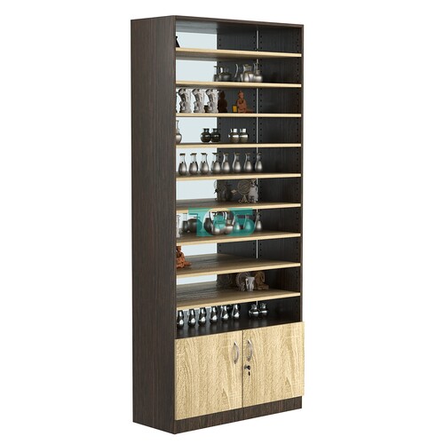 Стеллаж из ДСП с 9-ю полками 400x900 мм серии LEVEL-9 №14-2 (З/C - ЗЕРКАЛО)