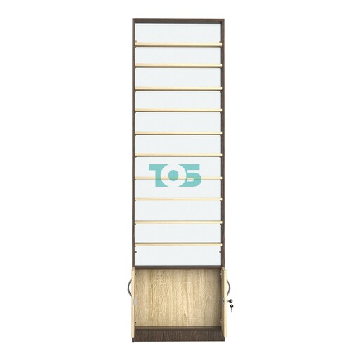 Стеллаж из ДСП с 10-ю полками 100x600 мм серии LEVEL-10 №1-1 (З/C - СТЕКЛО)