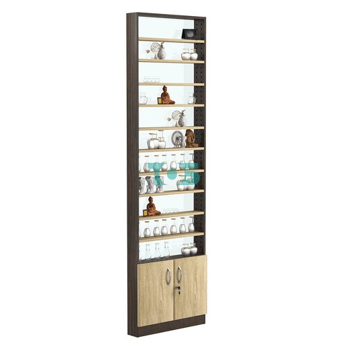 Стеллаж из ДСП с 10-ю полками 100x600 мм серии LEVEL-10 №1-1 (З/C - СТЕКЛО)