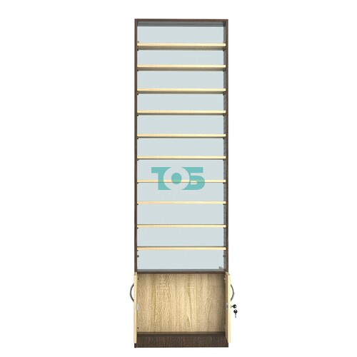 Стеллаж из ДСП с 10-ю полками 100x600 мм серии LEVEL-10 №1-2 (З/C - ЗЕРКАЛО)