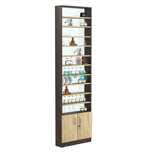 Стеллаж из ДСП с 10-ю полками 150x600 мм серии LEVEL-10 №2-1 (З/C - СТЕКЛО)