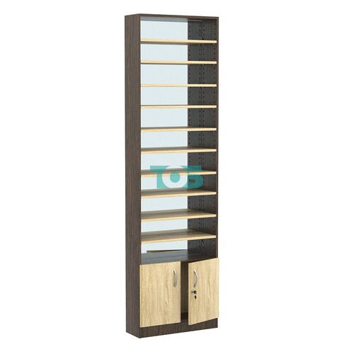 Стеллаж из ДСП с 10-ю полками 200x600 мм серии LEVEL-10 №3-2 (З/C - ЗЕРКАЛО)