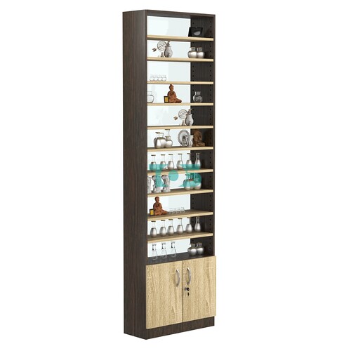 Стеллаж из ДСП с 10-ю полками 250x600 мм серии LEVEL-10 №4-1 (З/C - СТЕКЛО)