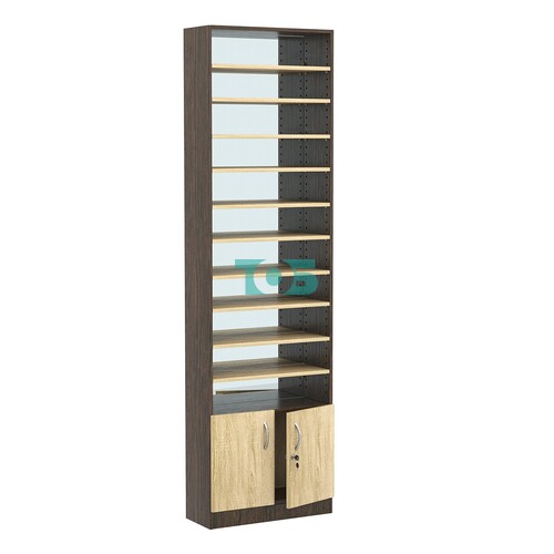 Стеллаж из ДСП с 10-ю полками 250x600 мм серии LEVEL-10 №4-2 (З/C - ЗЕРКАЛО)