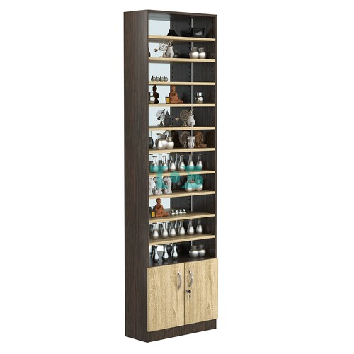 Стеллаж из ДСП с 10-ю полками 250x600 мм серии LEVEL-10 №4-2 (З/C - ЗЕРКАЛО)