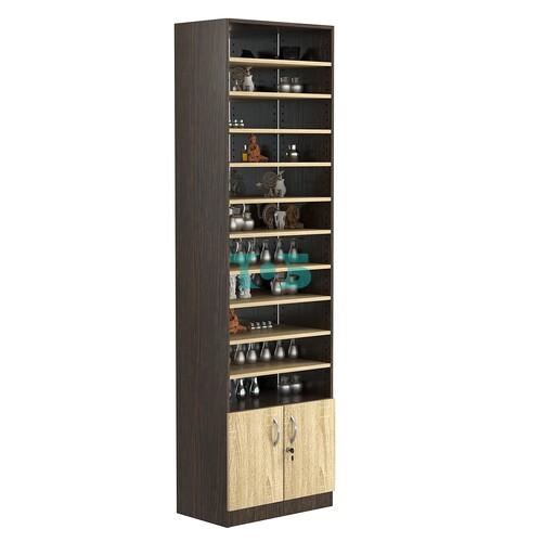 Стеллаж из ДСП с 10-ю полками 350x600 мм серии LEVEL-10 №6-2 (З/C - ЗЕРКАЛО)