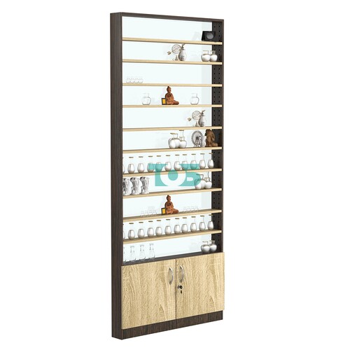 Стеллаж из ДСП с 10-ю полками 100x900 мм серии LEVEL-10 №8-1 (З/C - СТЕКЛО)