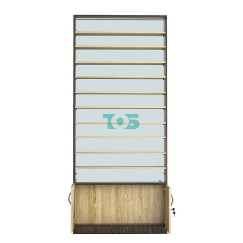 Стеллаж из ДСП с 10-ю полками 100x900 мм серии LEVEL-10 №8-2 (З/C - ЗЕРКАЛО)