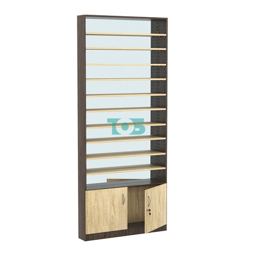 Стеллаж из ДСП с 10-ю полками 150x900 мм серии LEVEL-10 №9-2 (З/C - ЗЕРКАЛО)