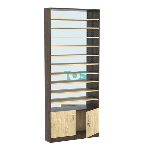 Стеллаж из ДСП с 10-ю полками 200x900 мм серии LEVEL-10 №10-2 (З/C - ЗЕРКАЛО)