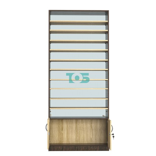 Стеллаж из ДСП с 10-ю полками 200x900 мм серии LEVEL-10 №10-2 (З/C - ЗЕРКАЛО)