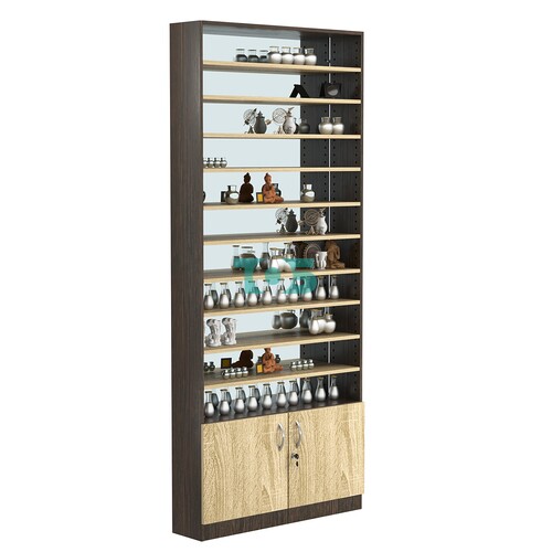 Стеллаж из ДСП с 10-ю полками 200x900 мм серии LEVEL-10 №10-2 (З/C - ЗЕРКАЛО)