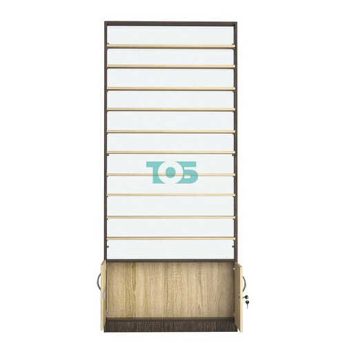 Стеллаж из ДСП с 10-ю полками 250x900 мм серии LEVEL-10 №11-1 (З/C - СТЕКЛО)