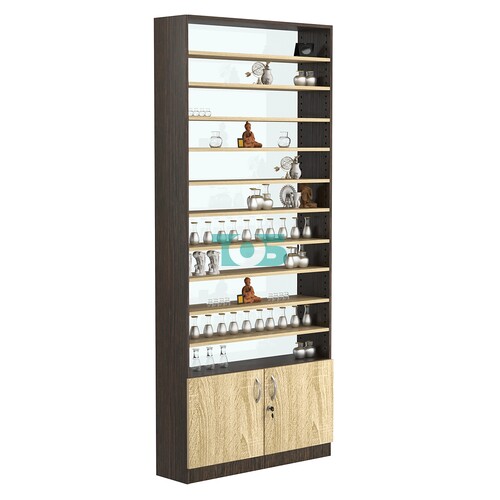 Стеллаж из ДСП с 10-ю полками 250x900 мм серии LEVEL-10 №11-1 (З/C - СТЕКЛО)