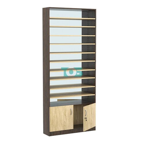 Стеллаж из ДСП с 10-ю полками 250x900 мм серии LEVEL-10 №11-2 (З/C - ЗЕРКАЛО)