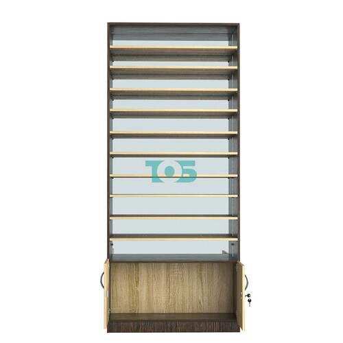 Стеллаж из ДСП с 10-ю полками 250x900 мм серии LEVEL-10 №11-2 (З/C - ЗЕРКАЛО)