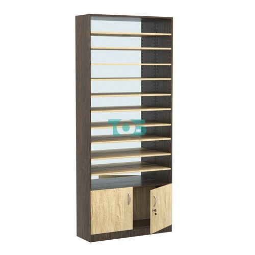 Стеллаж из ДСП с 10-ю полками 300x900 мм серии LEVEL-10 №12-2 (З/C - ЗЕРКАЛО)