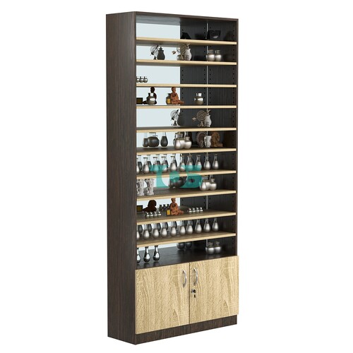 Стеллаж из ДСП с 10-ю полками 300x900 мм серии LEVEL-10 №12-2 (З/C - ЗЕРКАЛО)