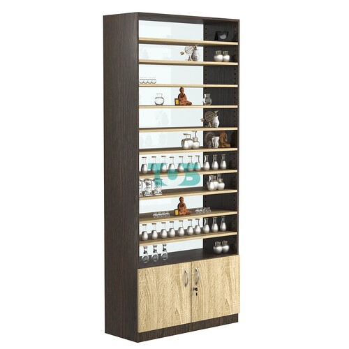 Стеллаж из ДСП с 10-ю полками 350x900 мм серии LEVEL-10 №13-1 (З/C - СТЕКЛО)