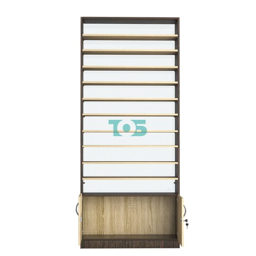 Стеллаж из ДСП с 10-ю полками 400x900 мм серии LEVEL-10 №14-1 (З/C - СТЕКЛО)