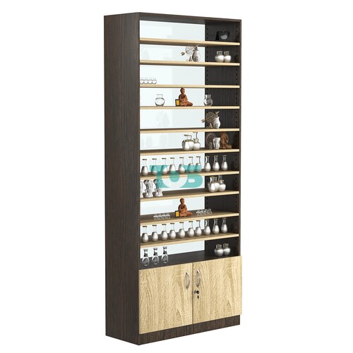 Стеллаж из ДСП с 10-ю полками 400x900 мм серии LEVEL-10 №14-1 (З/C - СТЕКЛО)