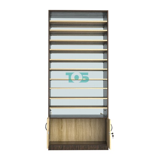 Стеллаж из ДСП с 10-ю полками 400x900 мм серии LEVEL-10 №14-2 (З/C - ЗЕРКАЛО)