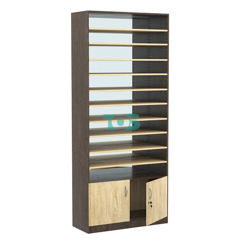 Стеллаж из ДСП с 10-ю полками 400x900 мм серии LEVEL-10 №14-2 (З/C - ЗЕРКАЛО)