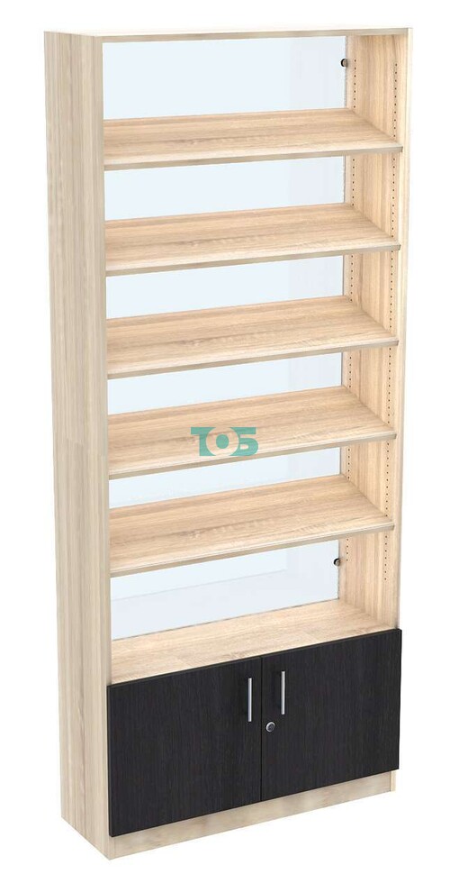 Стеллаж из ДСП с 5-ю наклонными полками 300x900 мм серии TILT-5 №12-1 (З/C - СТЕКЛО)