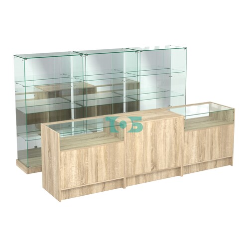 Комплект низких витрин ХП-07 и прилавков ЭК-2